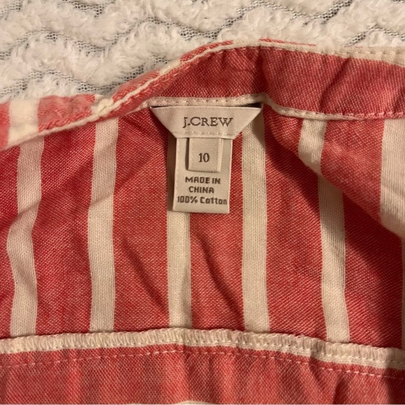 J Crew Boathouse Pink/white Stripe Short Cap Sleeve W/pockets Mini Dress Sz 10 - Picture 6 of 7